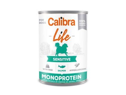 Konzerva CALIBRA Dog Life Sensitive Salmon with Rice 400g