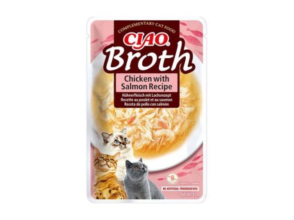 CIAO Cat Broth kuře s lososem 40g