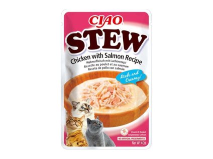 INABA Ciao Cat Stew kuře a losos 40g