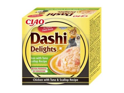 INABA Dashi Cat Delights kuře s tuňákem a hřebenatkou 70g