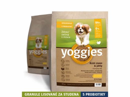 YOGGIES Minigranule s krůtím masem a jáhly 15kg