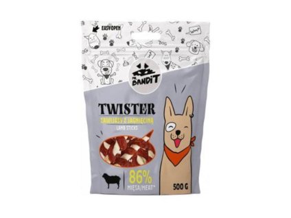VET EXPERT Mr.Bandit pochoutka Twister jehněčí tyčinky 500g