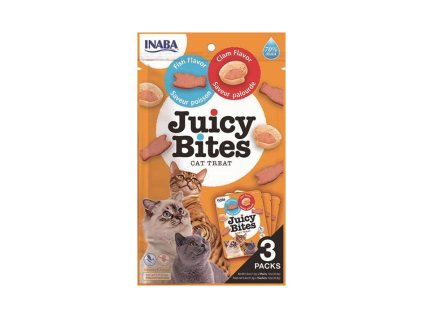 CIAO Cat Juicy Bites Snack ryba a škeble 33,9g (3 ks)