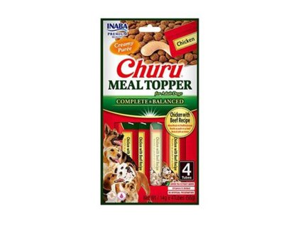 INABA Churu Dog Meal Topper kuře a hovězí 4x14g