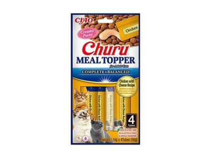 INABA Churu Cat Meal Topper kuře a sýr 4x14g