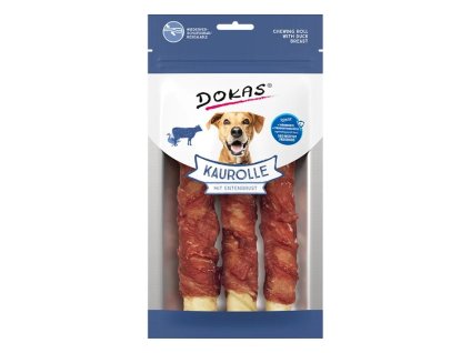 DOKAS Tyčky z hovězí kůže obalené kachním masem 150g