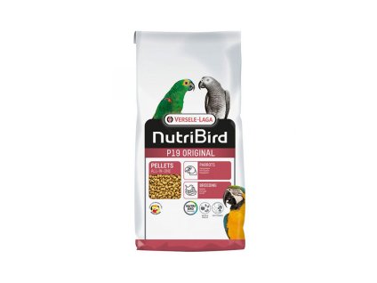 VERSELE-LAGA NutriBird P19 Original - extrudy pro chov, přepeřování a zvýšené nároky velkých papoušků s tuzemským ovocem 10kg