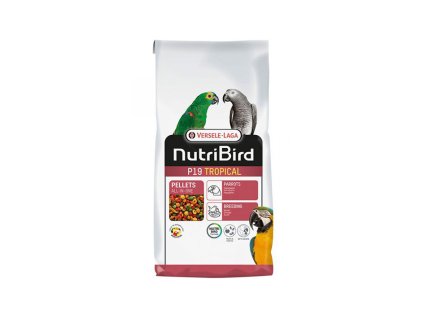 VERSELE-LAGA NutriBird P19 Tropical - extrudy pro chov, přepeřování a zvýšené nároky velkých papoušků s tropickým ovocem 10kg