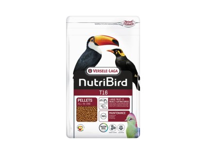 VERSELE-LAGA NutriBird T16 - celoroční extrudy pro tukany, turaka a velké ovocnomilné druhy ptáků 700g