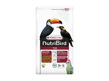 VERSELE-LAGA NutriBird T16 - celoroční extrudy pro tukany, turaka a velké ovocnomilné druhy ptáků 2kg