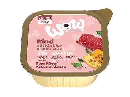 Paštika WOW Junior hovězí s dýní 150g