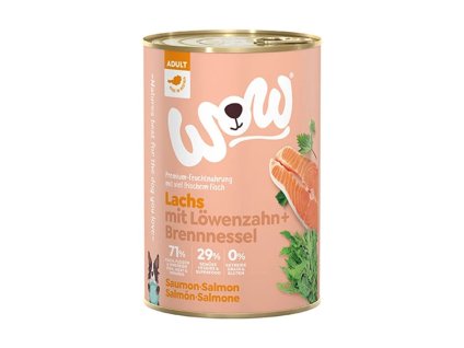 Konzerva WOW Adult losos s rajčaty 400g