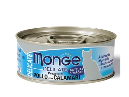 Konzerva MONGE Cat Delicate kuře s kalamáry 80g