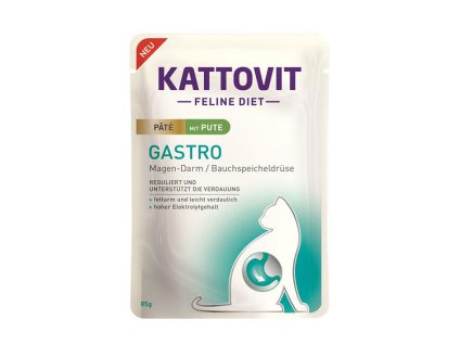 Kapsička KATTOVIT Feline Diet Gastro Paté s krůtou 85g