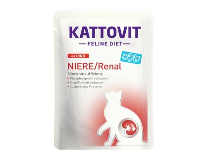 Kapsička KATTOVIT Feline Diet Renal s hovězím 85g