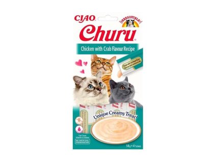 CIAO Churu Cat Snack kuře s krabí příchutí 4x14g