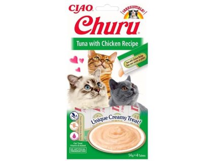 CIAO Churu Cat Snack tuňák & Kuře 4x14g