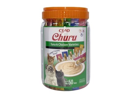 INABA Churu Cat Snack tuňák & kuře 50x14g (multipack)