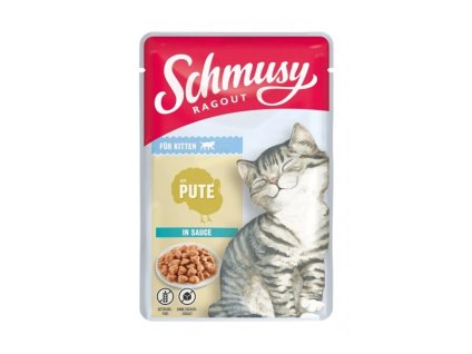 Kapsička SCHMUSY Ragout Kitten krůta v omáčce 100g