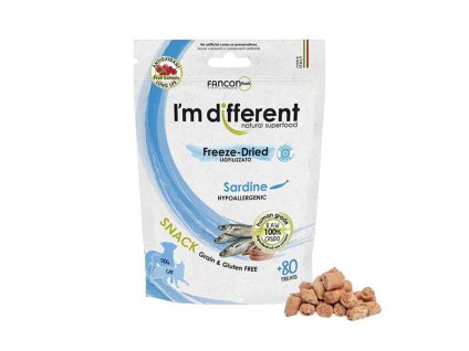 I´M DIFFERENT Snack sardinky - mrazem sušený pamlsek 40g (DOPRODEJ)