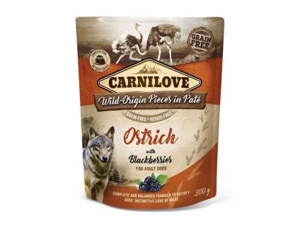 Kapsička CARNILOVE Dog Paté Ostrich with Blackberries 300g