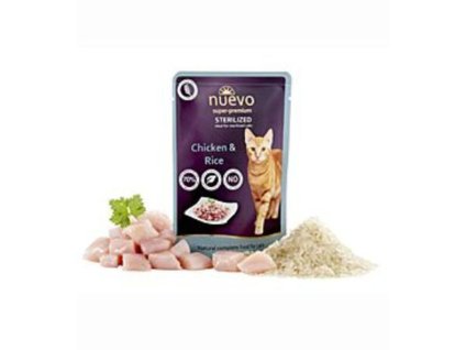 Kapsička NUEVO Cat Sterilized drůbeží s rýží 85g