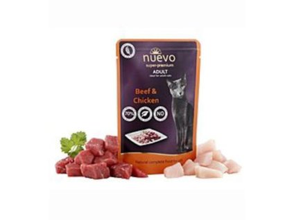 Kapsička NUEVO Cat Adult kuře a hovězí 85g