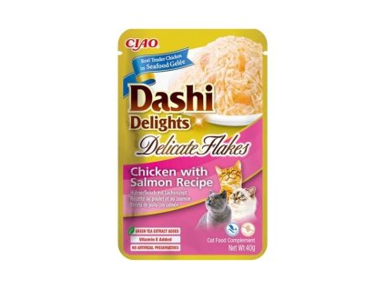 CIAO Dashi Cat Delights Delicate Flakes kuře a losos 40g