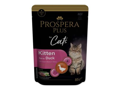 Kapsička PROSPERA Plus Kitten kachna se zelenými fazolkami 85g