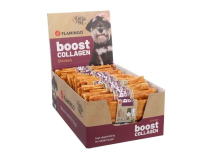 FLAMINGO Boost Collagen Chicken plátek 15x4,5cm 1500g (50ks) (multipack)