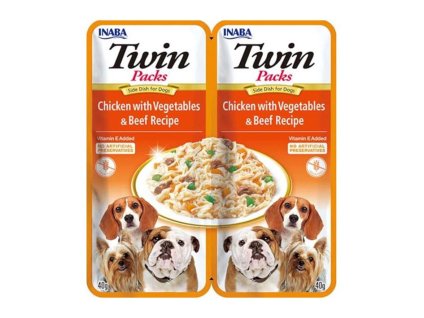 INABA Churu Twin Packs Dog kuře, zelenina a hovězí 80g