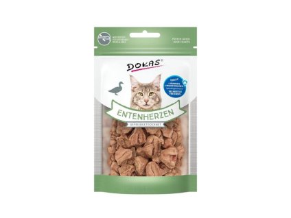 DOKAS Cat Mrazem sušená kachní srdíčka 15g