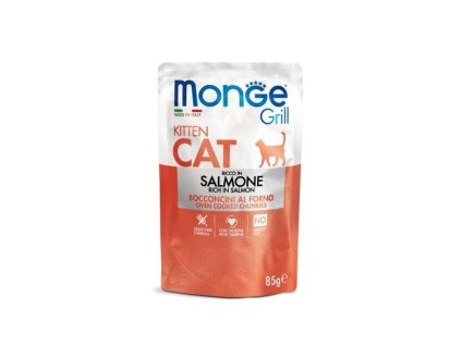 Kapsička MONGE Cat Grill Kitten losos 85g