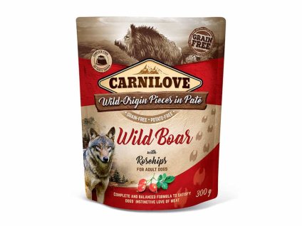 Kapsička CARNILOVE Dog Paté Wild Boar with Rosehip 300g