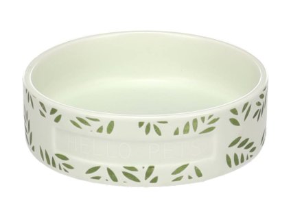 Miska keramická pro hlodavce FLAMINGO Leafs zelená 13cm (330ml)