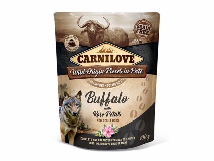 Kapsička CARNILOVE Dog Paté Buffalo with Rose Petals 300g