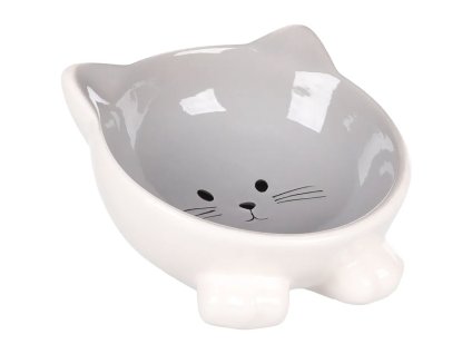 Keramická miska FLAMINGO Cat Puzi šedá 13,8x8,6x7,5cm (125ml)