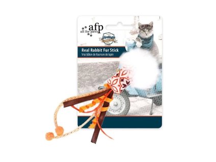 Hračka pro kočky AFP - Real Vintage s králičí srstí a šantou 25cm