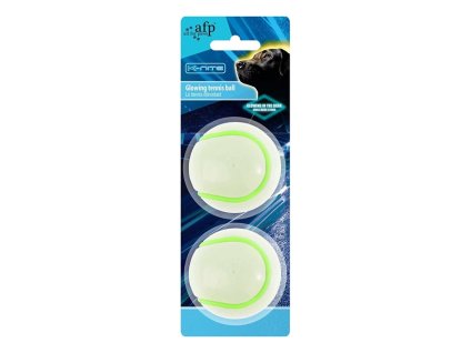 Hračka AFP guma - Glowing Tennis míčky svítící 6cm (2ks) (DOPRODEJ)