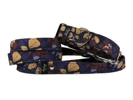 Obojek HAPPYZOO BY KIWLY softshell Barevné listy 4x37-56cm