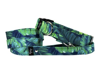 Obojek HAPPYZOO BY KIWLY softshell Listy monstera 4x37-56cm