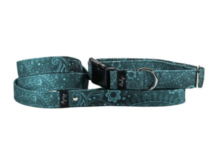 Obojek HAPPYZOO BY KIWLY softshell Tyrkys 2,5x27-40cm (DOPRODEJ)