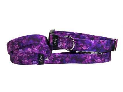 Obojek HAPPYZOO BY KIWLY softshell Fialové květy 4x37-56cm