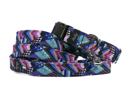 Obojek HAPPYZOO BY KIWLY softshell Geometrie 2,5x27-40cm (DOPRODEJ)