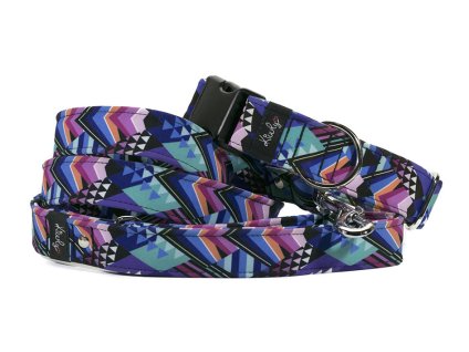 Obojek HAPPYZOO BY KIWLY softshell Geometrie 3x32-48cm (DOPRODEJ)