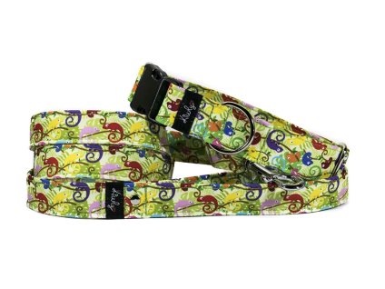 Obojek HAPPYZOO BY KIWLY softshell Chameleóni 2x22-32cm (DOPRODEJ)
