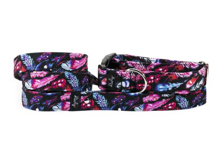 Obojek HAPPYZOO BY KIWLY softshell Peříčka 2,5x27-40cm