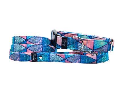 Obojek HAPPYZOO BY KIWLY softshell Trojúhelníky 1 4x37-56cm