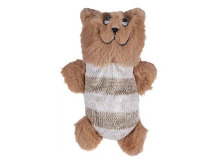 Hračka pro kočky FLAMINGO - Faci medvídek hnědý s catnipem 10cm