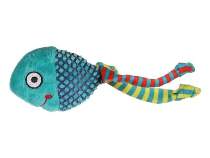 Hračka pro kočky FLAMINGO - Raibo ryba zelená s catnipem 6x3,8x20cm